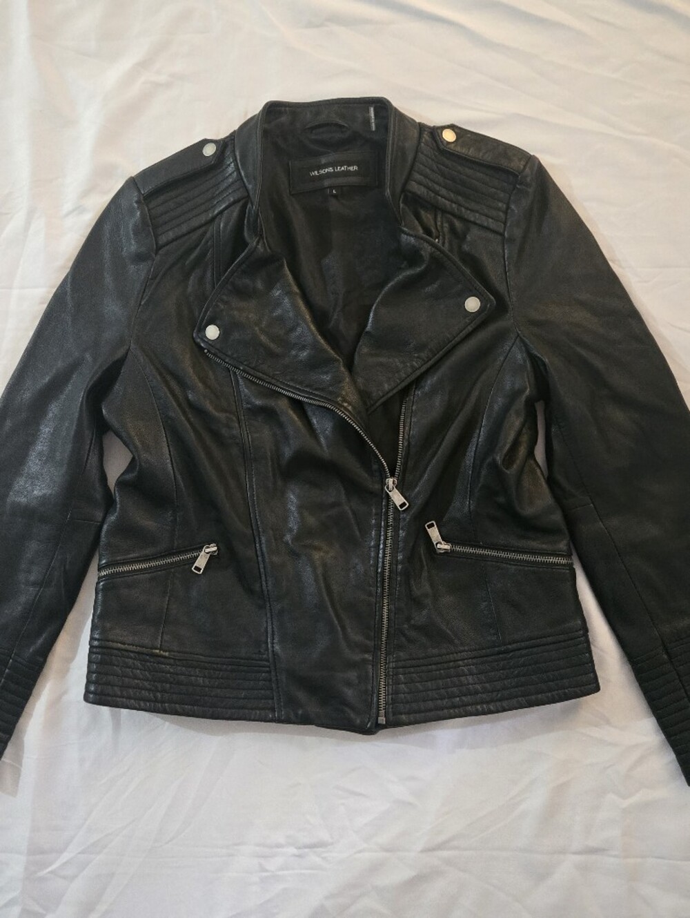 Black Leather Moto Jacket - Wilsons Leather